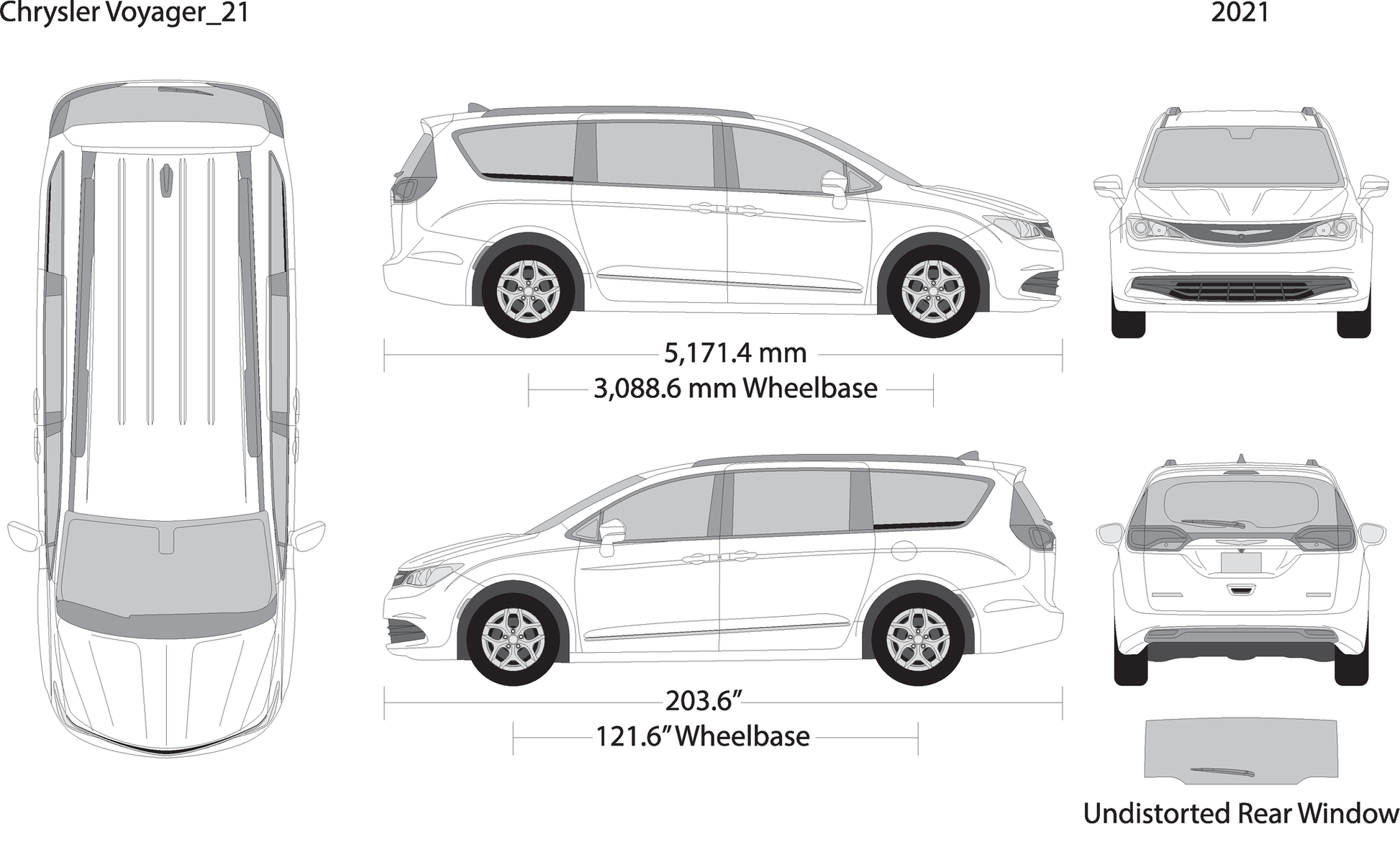 2021 Chrysler Voyager V21 Vehicle Wrap Template