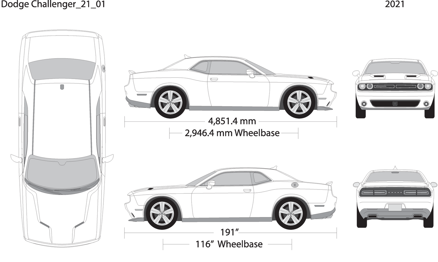 2021 Dodge Challenger V01 Vehicle Wrap Template