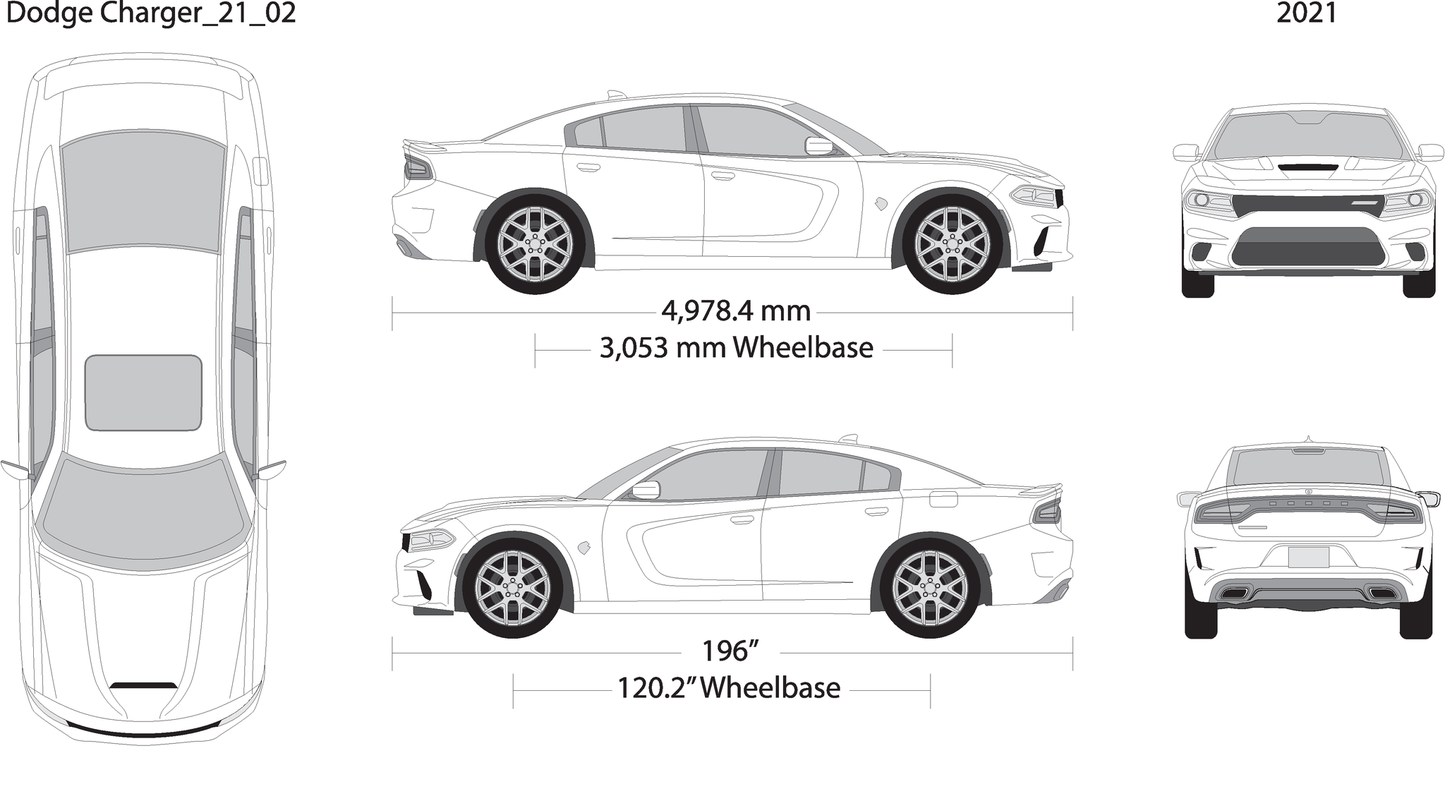 2021 Dodge Charger V02 Vehicle Wrap Template