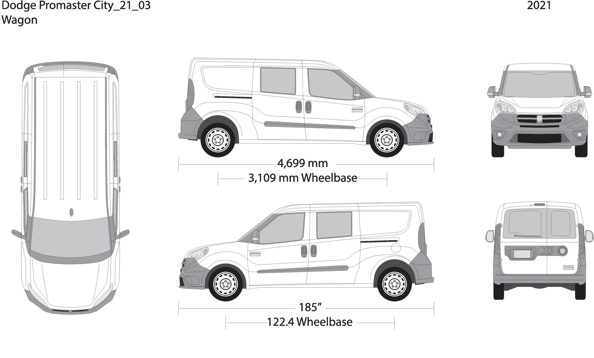 2021 Dodge Promaster City V03 Vehicle Wrap Template