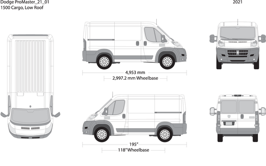 2021 Dodge Promaster V01 Vehicle Wrap Template