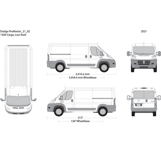 2021 Dodge Promaster V02 Vehicle Wrap Template