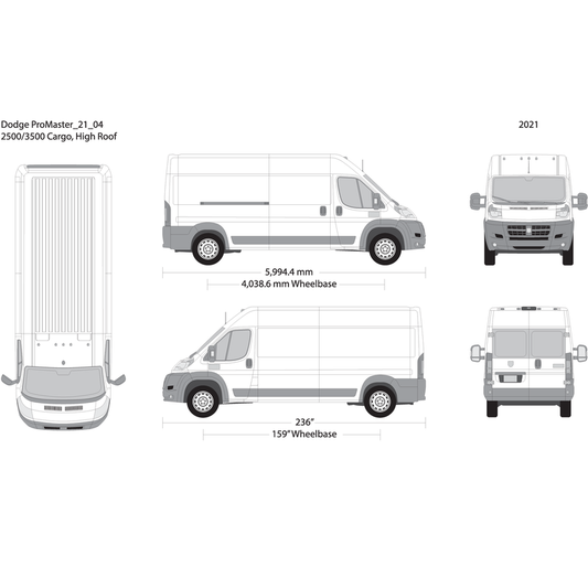2021 Dodge Promaster V04 Vehicle Wrap Template