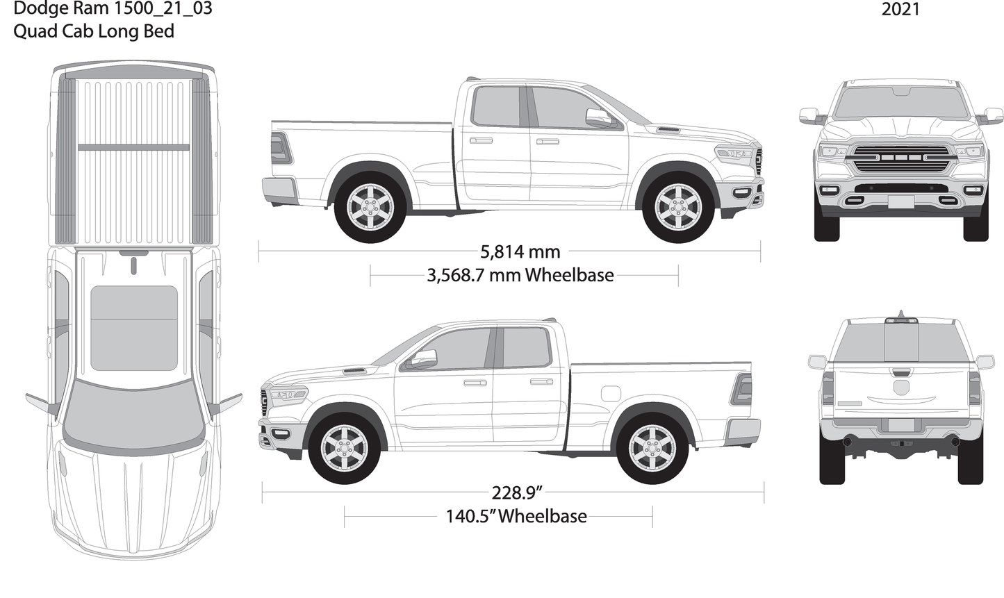 2021 Dodge Ram 1500 V03 Vehicle Wrap Template