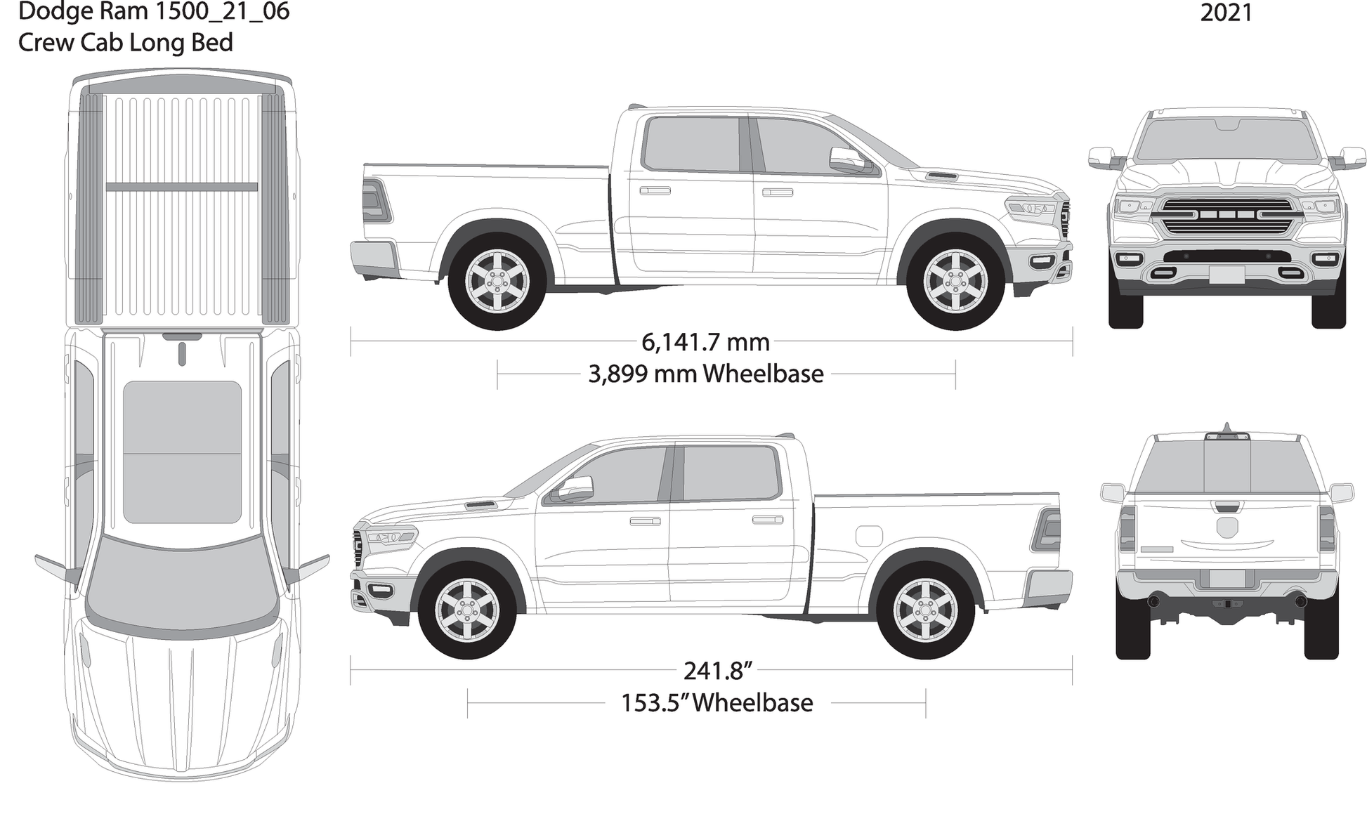 2021 Dodge Ram 1500 V06 Vehicle Wrap Template