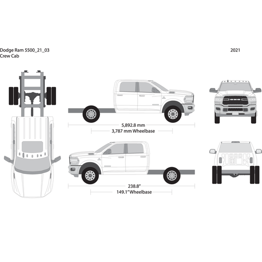 2021 Dodge Ram 5500 V03 Vehicle Wrap Template