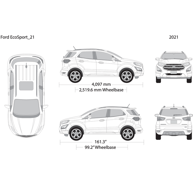 2021 Ford Ecosport V21 Vehicle Wrap Template
