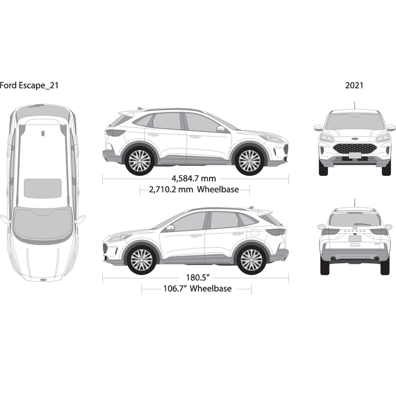 2021 Ford Escape V01 Vehicle Wrap Template