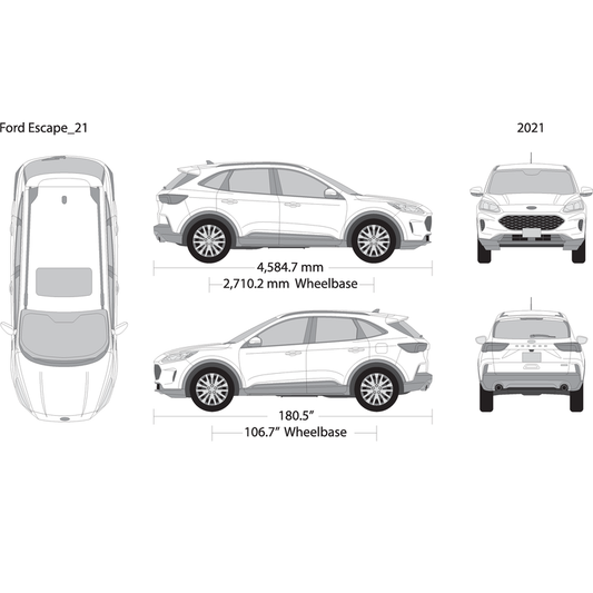 2021 Ford Escape V01 Vehicle Wrap Template