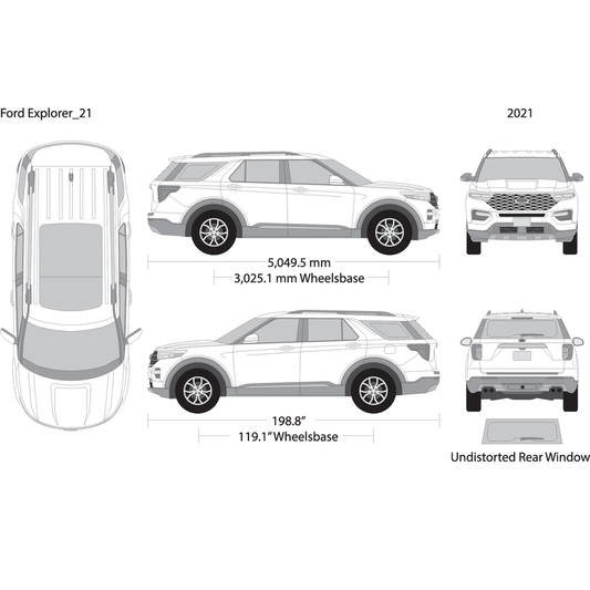 2021 Ford Explorer V21 Vehicle Wrap Template