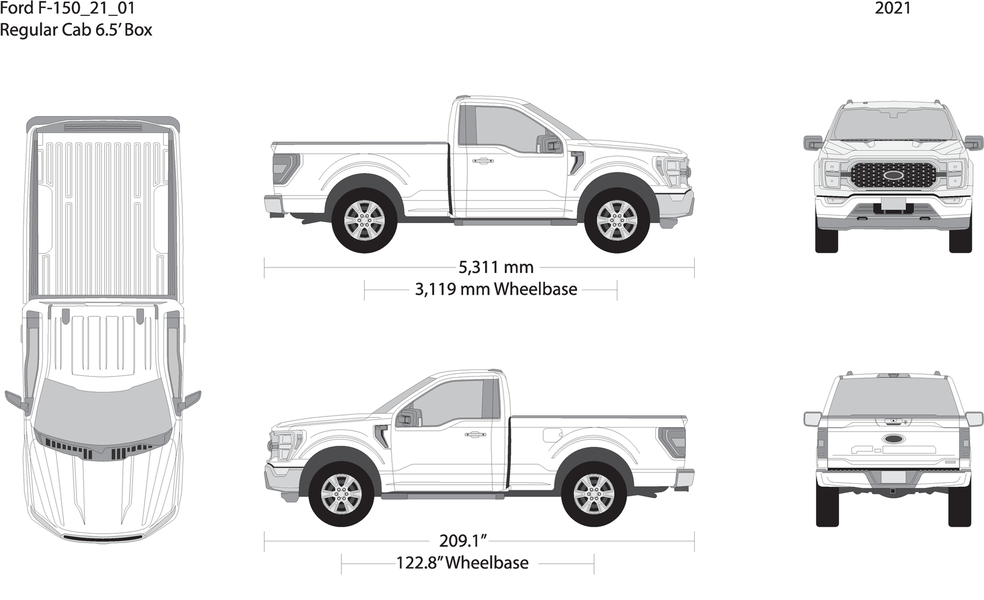 2021 Ford F 150 V01 Vehicle Wrap Template