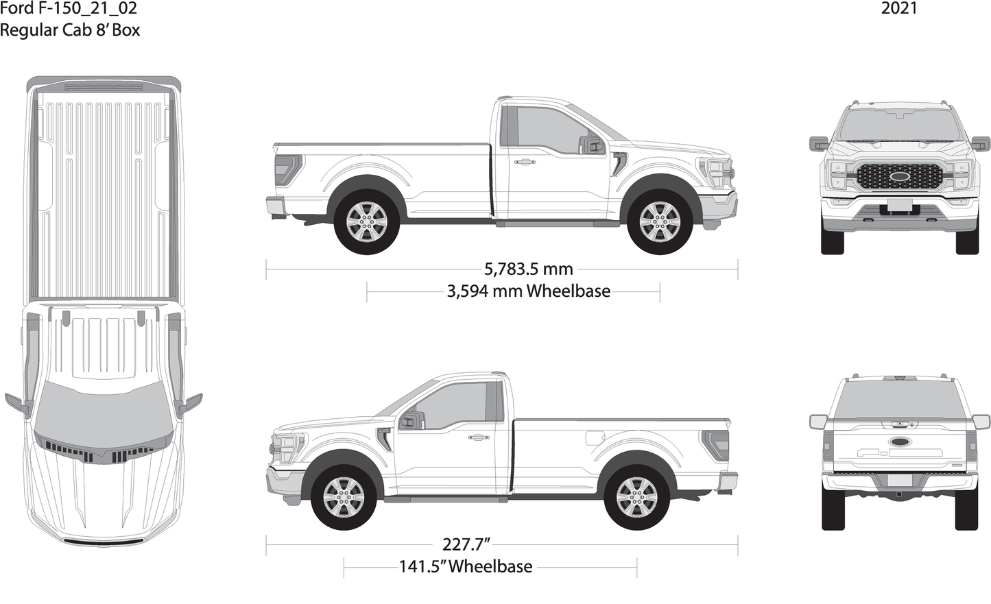 2021 Ford F 150 V02 Vehicle Wrap Template