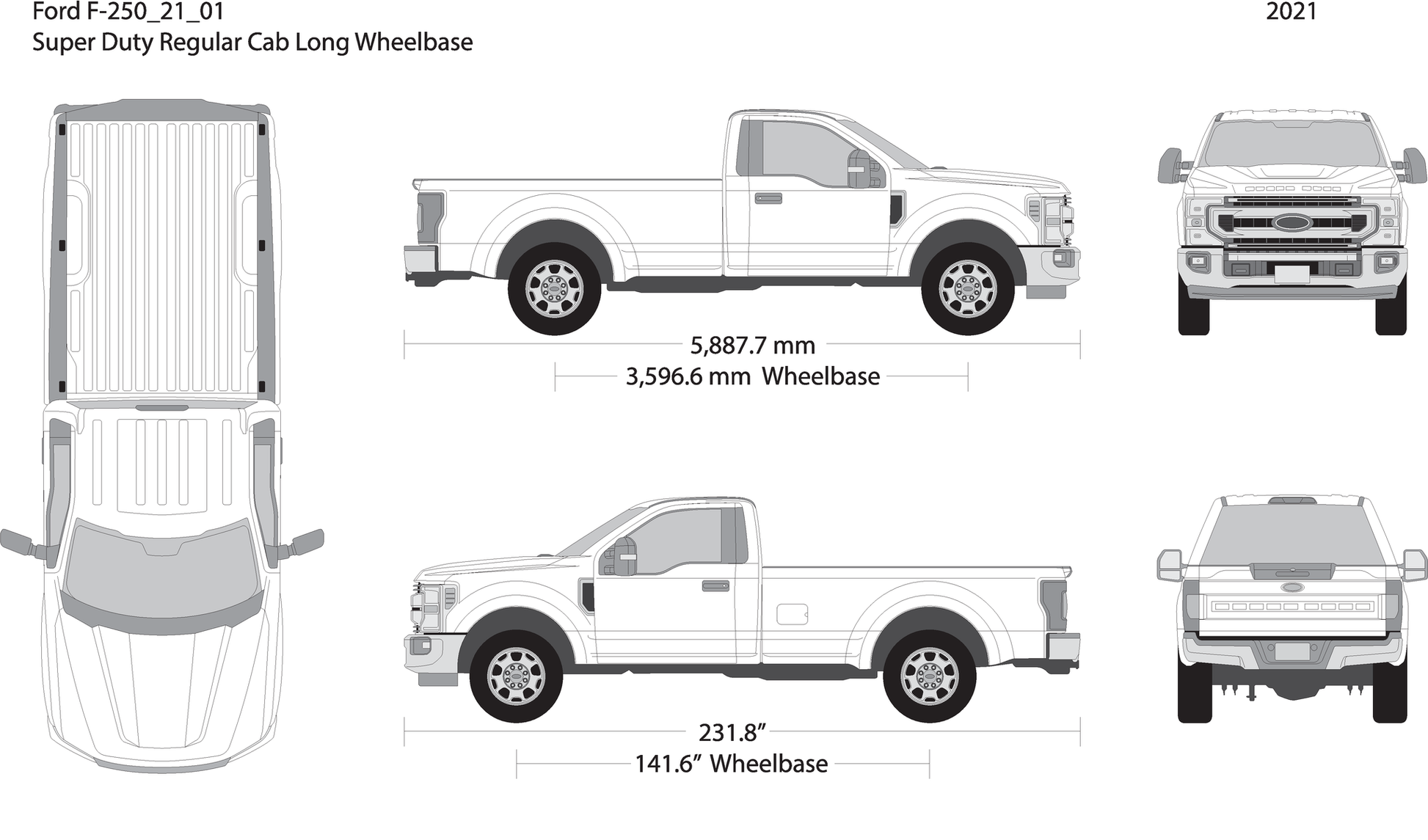 2021 Ford F 250 V01 Vehicle Wrap Template