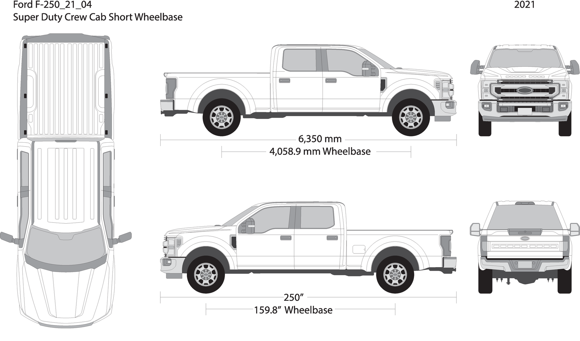 2021 Ford F 250 V04 Vehicle Wrap Template