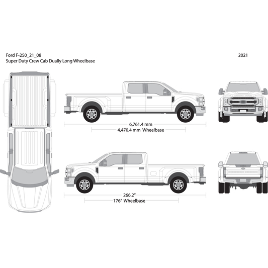 2021 Ford F 250 V08 Vehicle Wrap Template