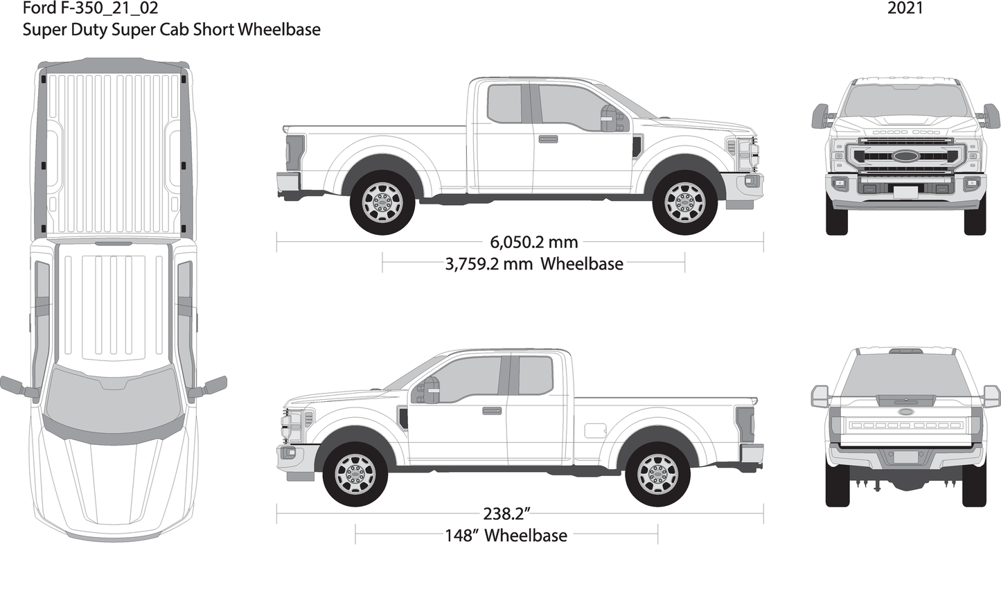 2021 Ford F 350 V02 Vehicle Wrap Template