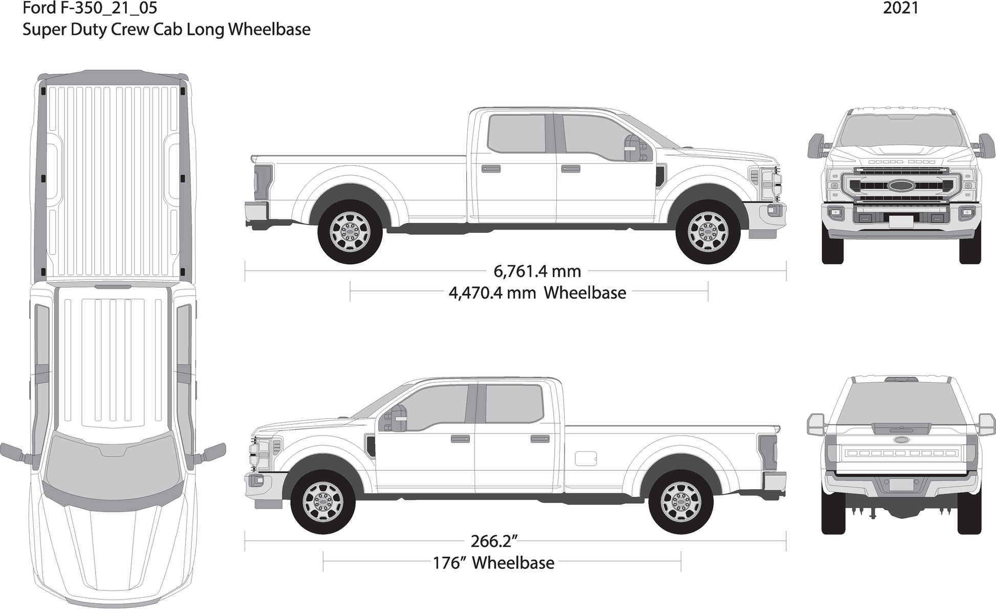 2021 Ford F 350 V05 Vehicle Wrap Template