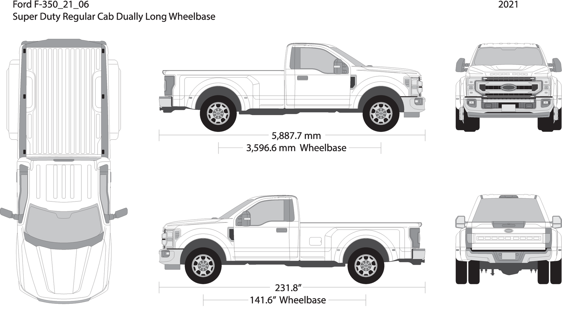 2021 Ford F 350 V06 Vehicle Wrap Template