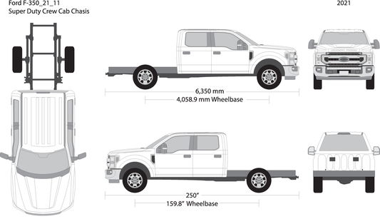 2021 Ford F 350 V11 Vehicle Wrap Template