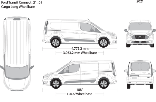 2021 Ford Transit Connect V01 Vehicle Wrap Template