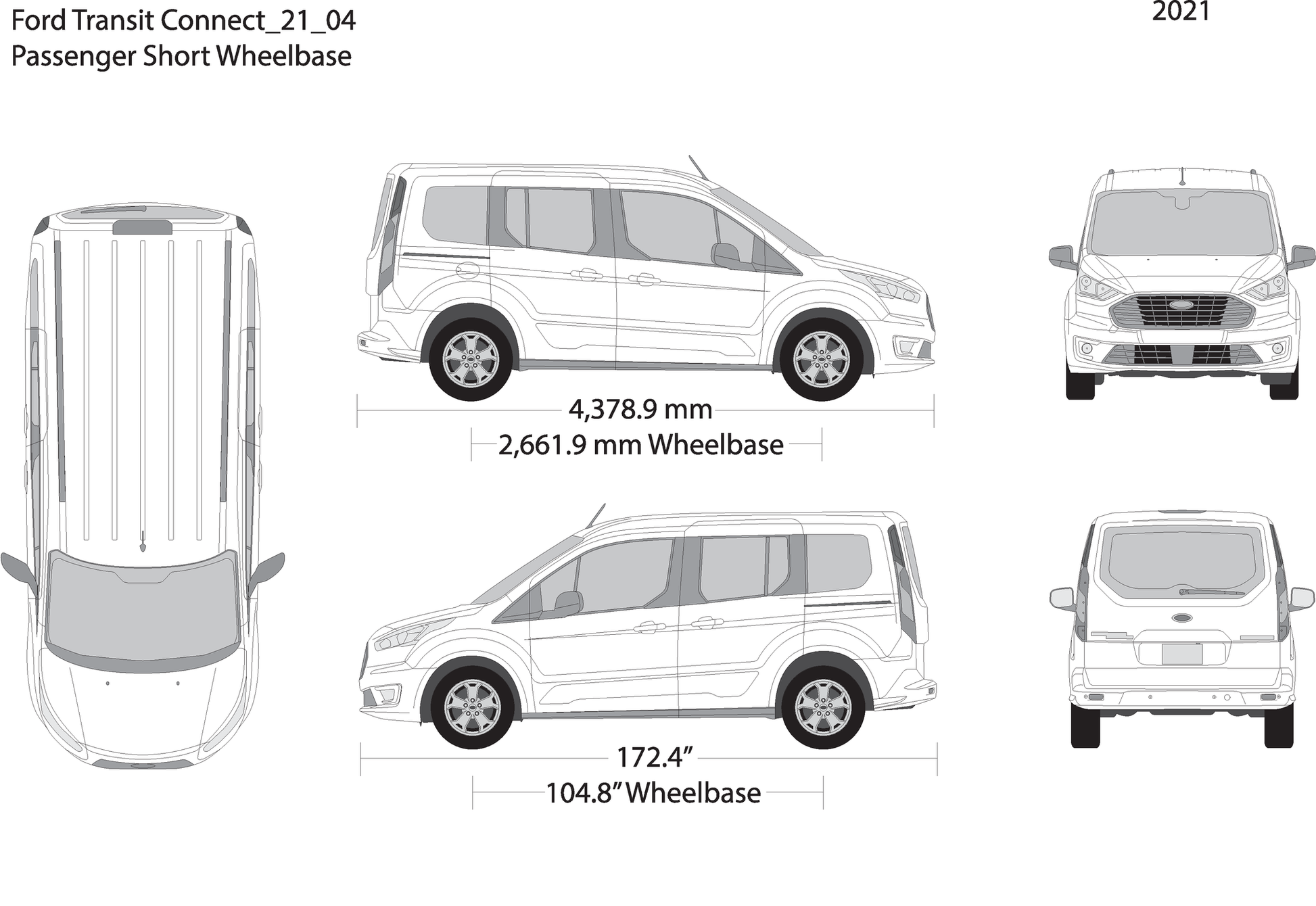 2021 Ford Transit Connect V04 Vehicle Wrap Template