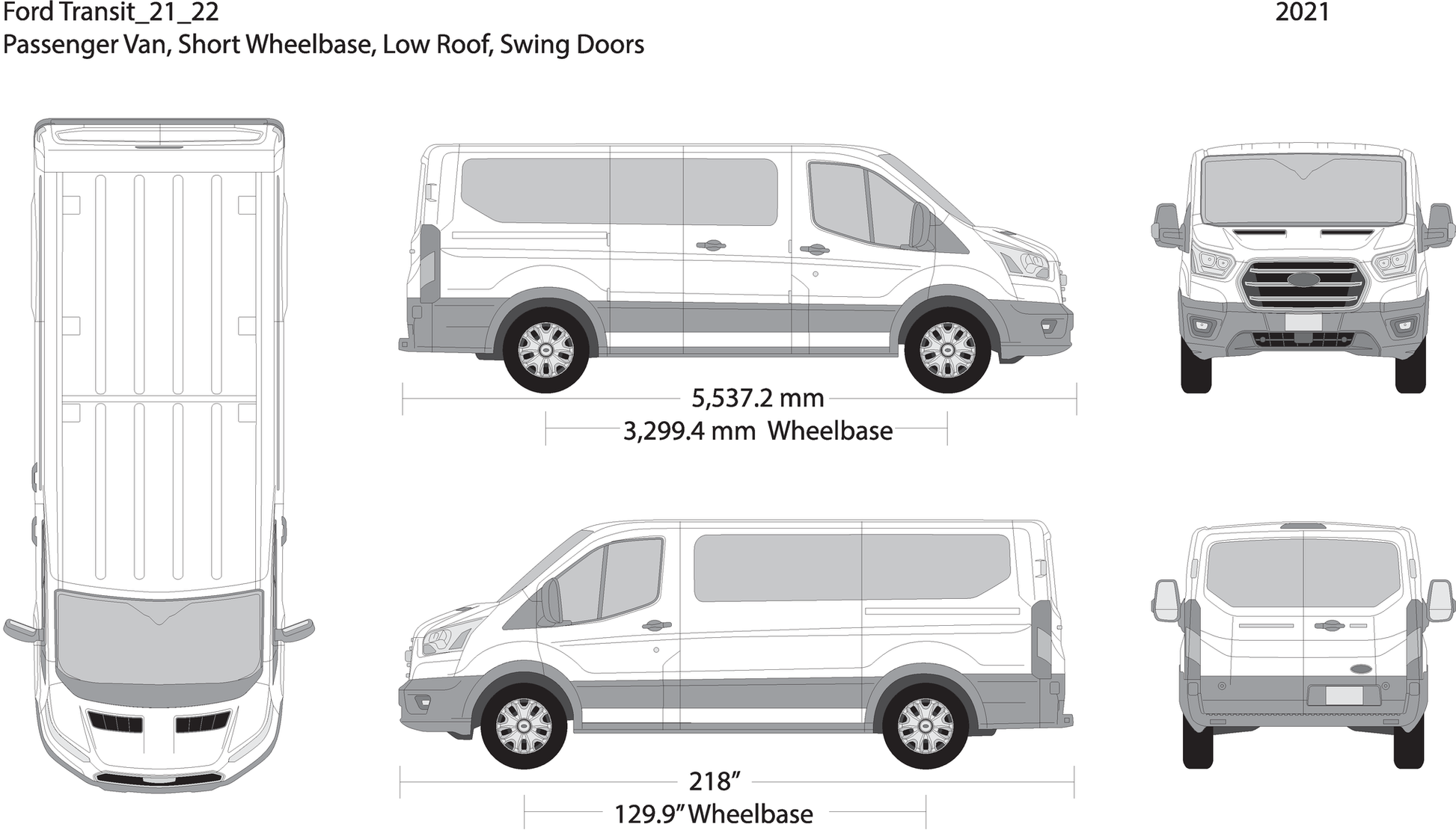 2021 Ford Transit Swing Doors V22 Vehicle Wrap Template