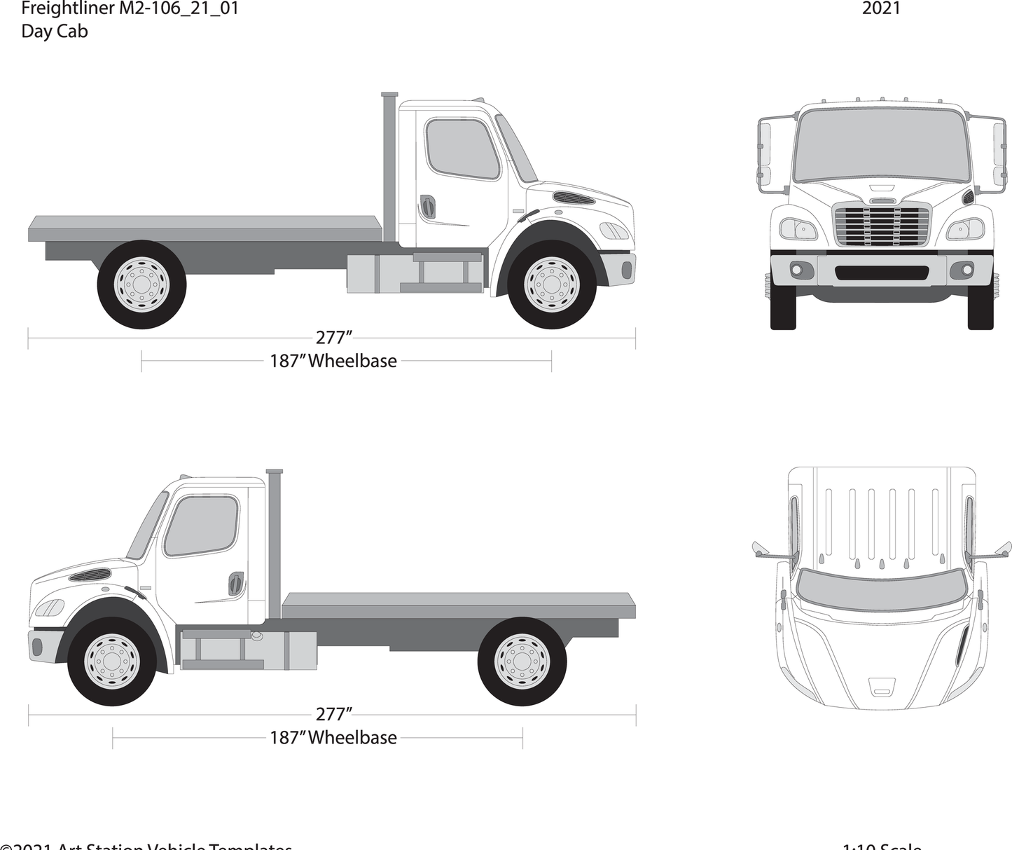 2021 Frieghtliner M2 106 V01 Vehicle Wrap Template