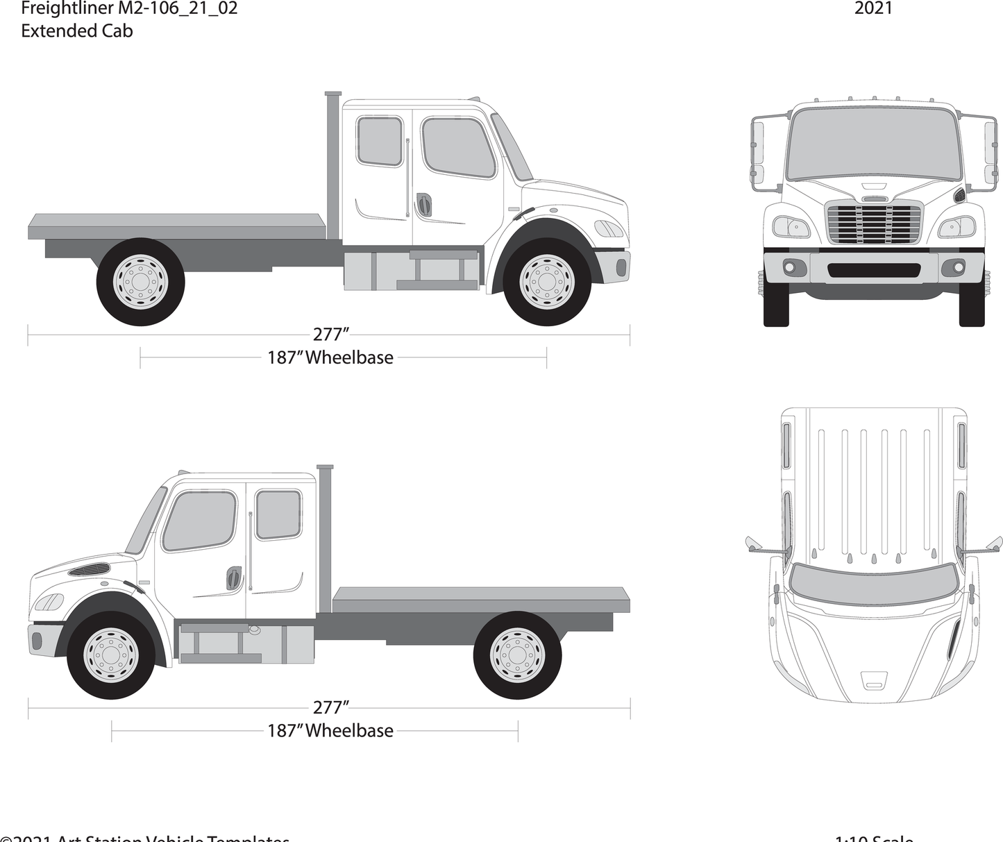 2021 Frieghtliner M2 106 V02 Vehicle Wrap Template