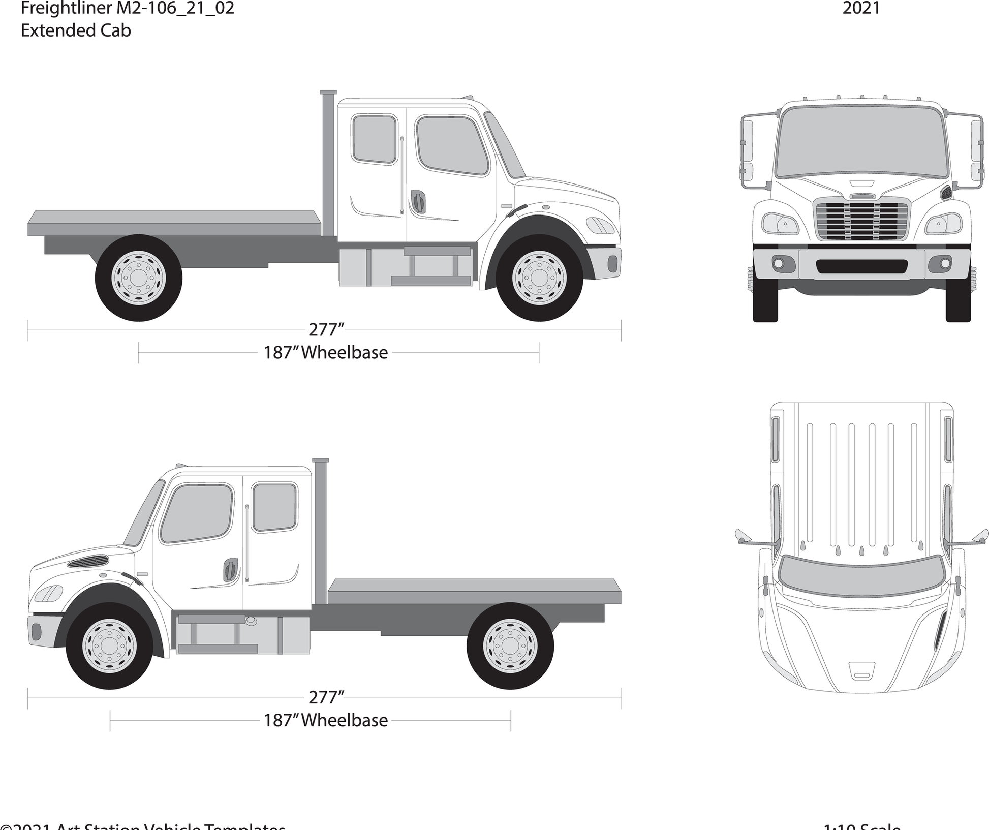 2021 Frieghtliner M2 106 V02 Vehicle Wrap Template