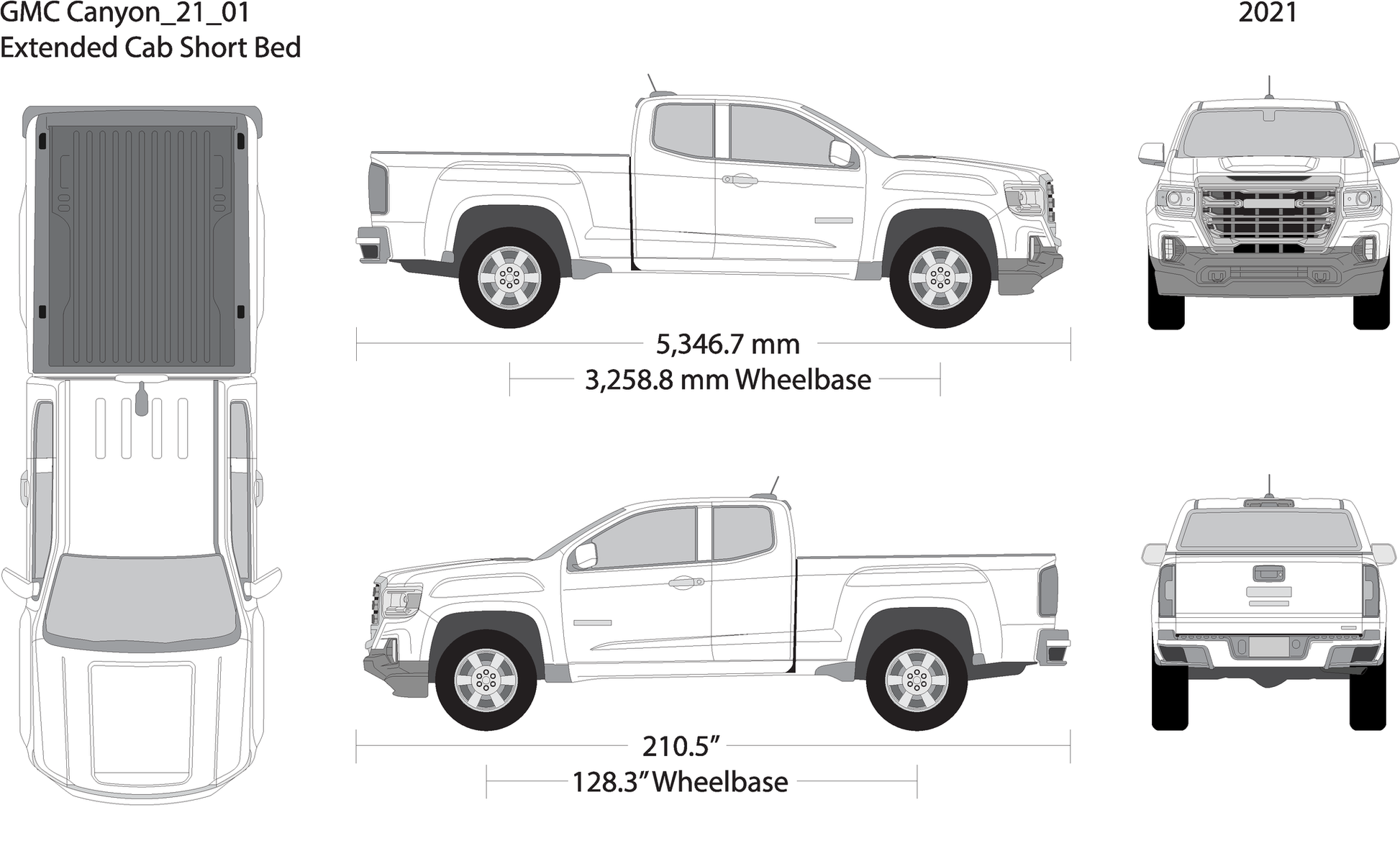 2021 Gmc Canyon V01 Vehicle Wrap Template