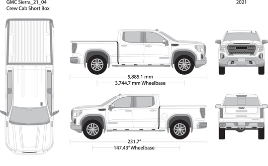 2021 Gmc Sierra 1500 V04 Vehicle Wrap Template