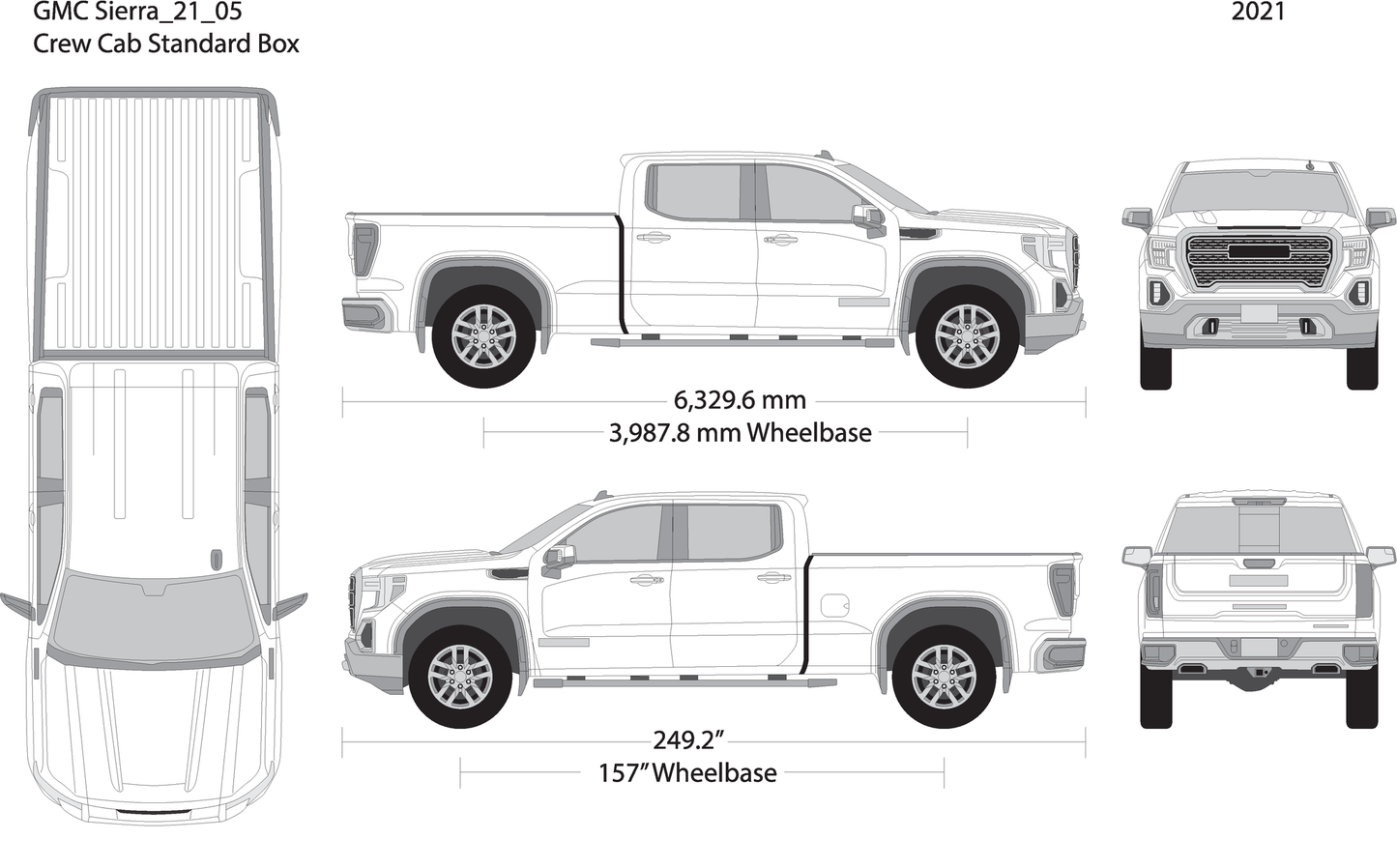 2021 Gmc Sierra 1500 V05 Vehicle Wrap Template