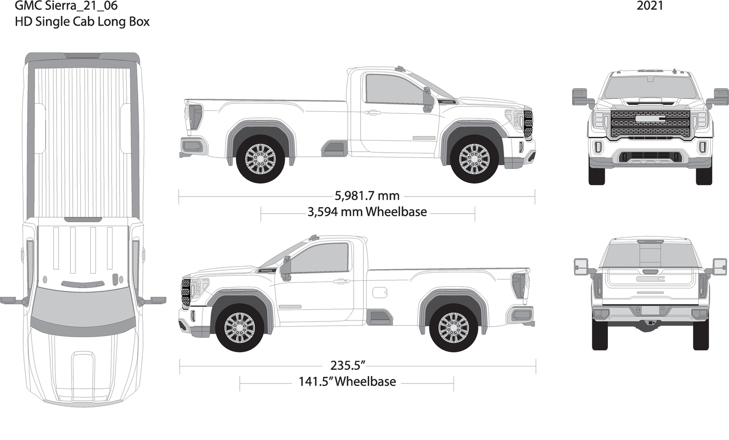 2021 Gmc Sierra 2500 3500 Hd V06 Vehicle Wrap Template