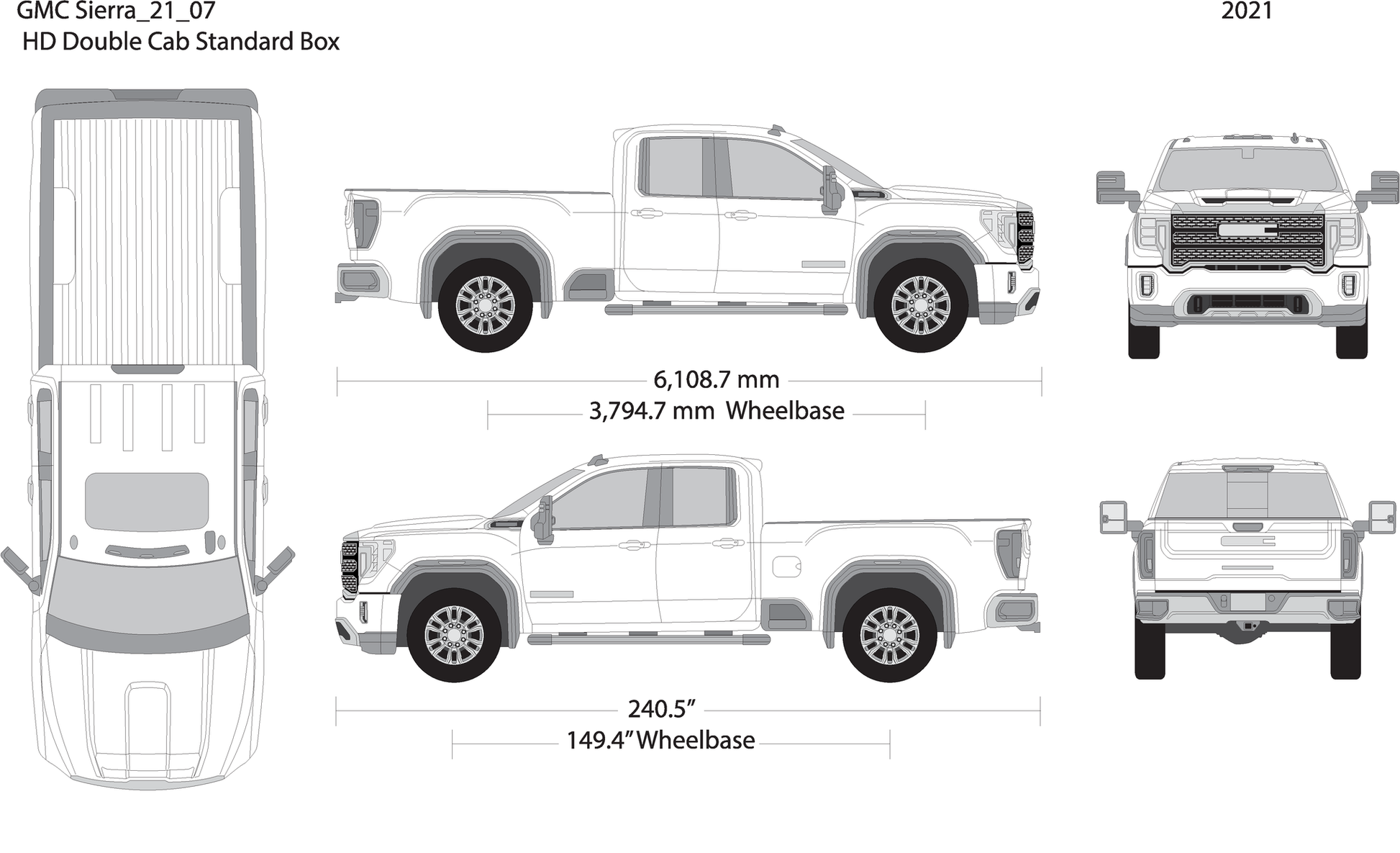 2021 Gmc Sierra 2500 3500 Hd V07 Vehicle Wrap Template