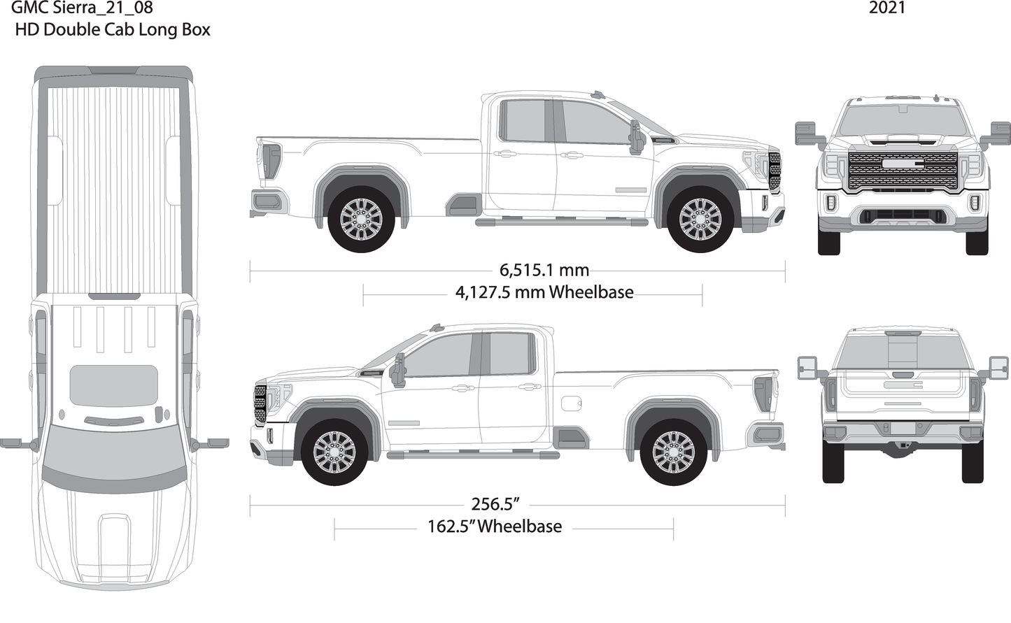 2021 Gmc Sierra 2500 3500 Hd V08 Vehicle Wrap Template