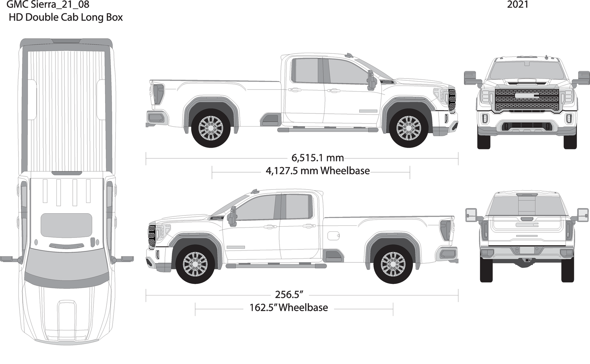 2021 Gmc Sierra 2500 3500 Hd V08 Vehicle Wrap Template
