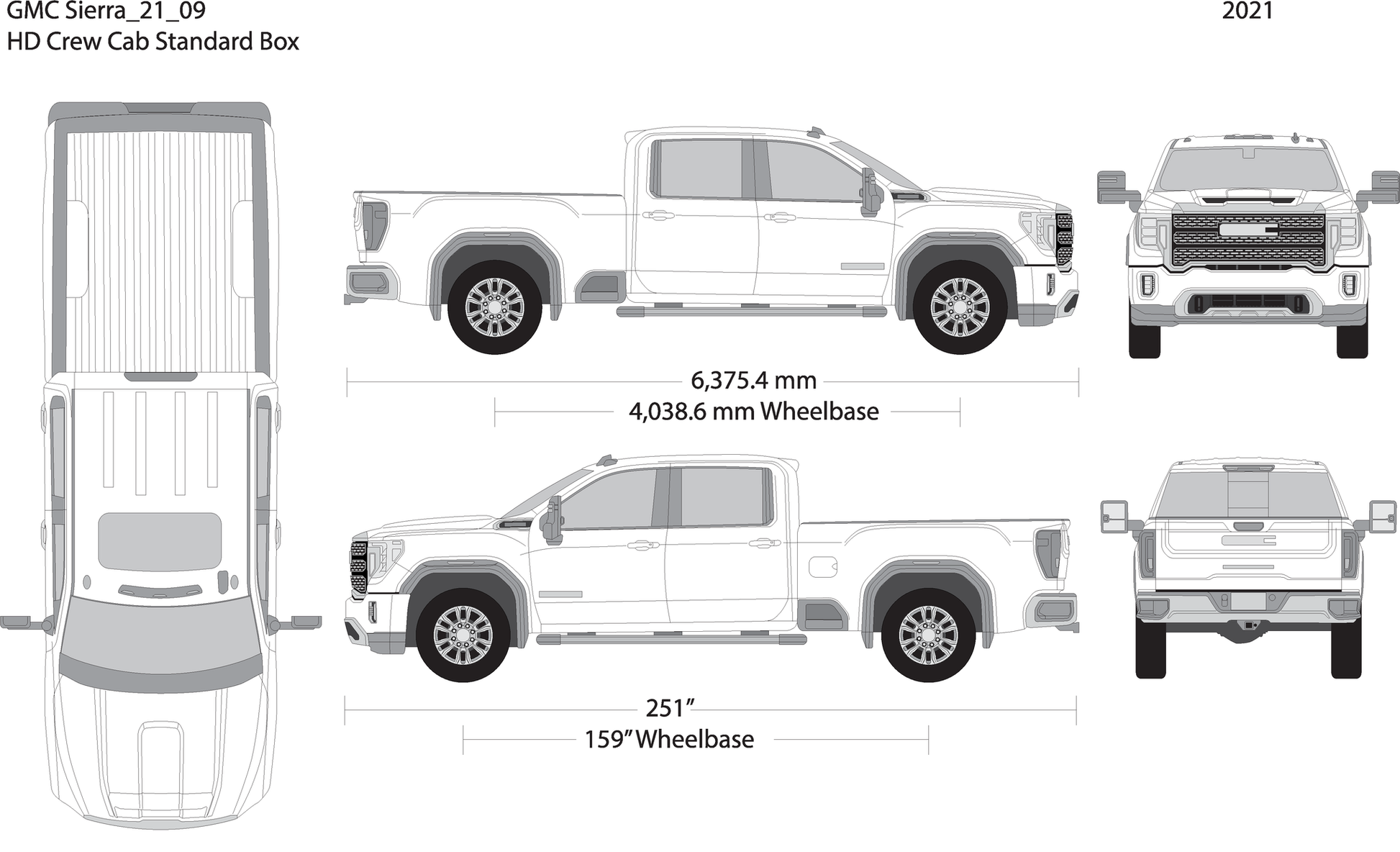 2021 Gmc Sierra 2500 3500 Hd V09 Vehicle Wrap Template