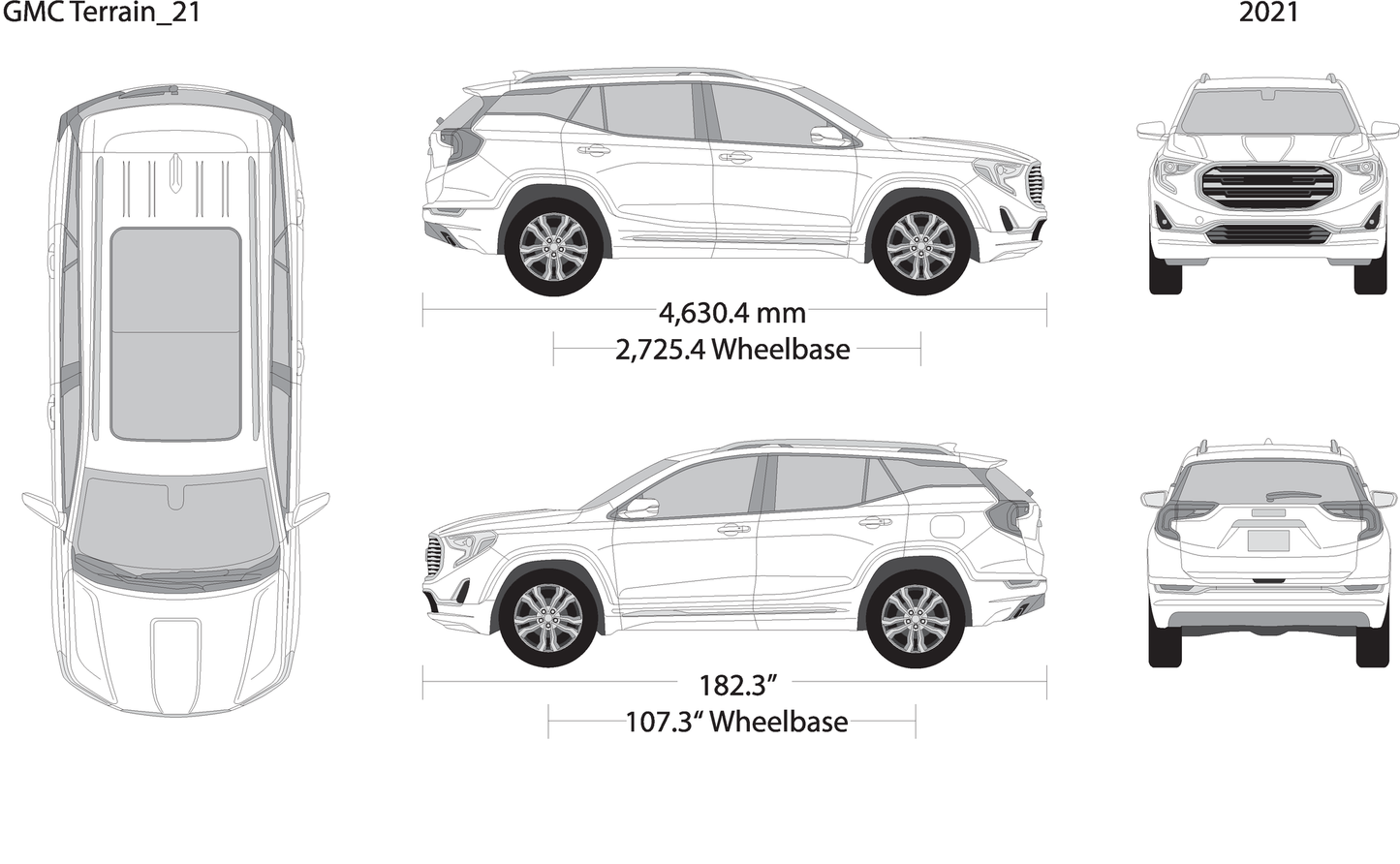 2021 Gmc Terrain V21 Vehicle Wrap Template