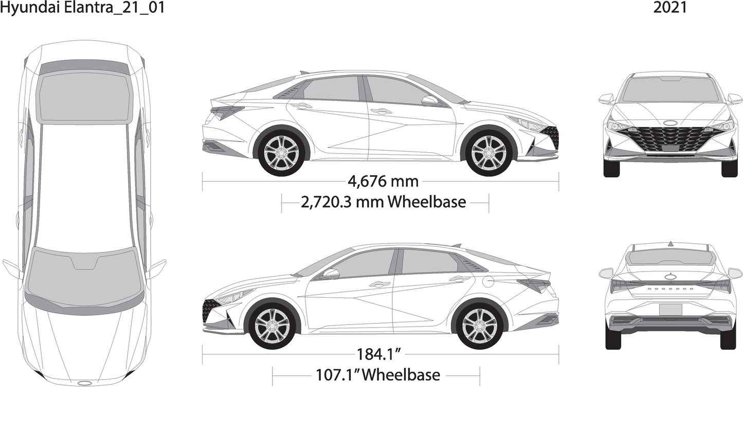 2021 Hyundai Elantra V01 Vehicle Wrap Template