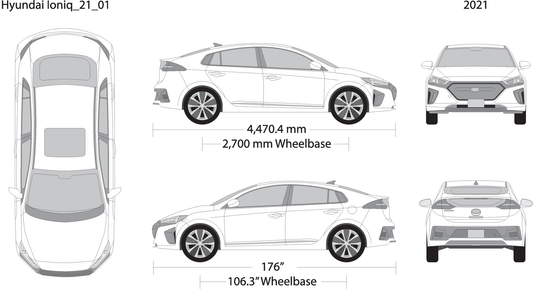 2021 Hyundai Ioniq V01 Vehicle Wrap Template