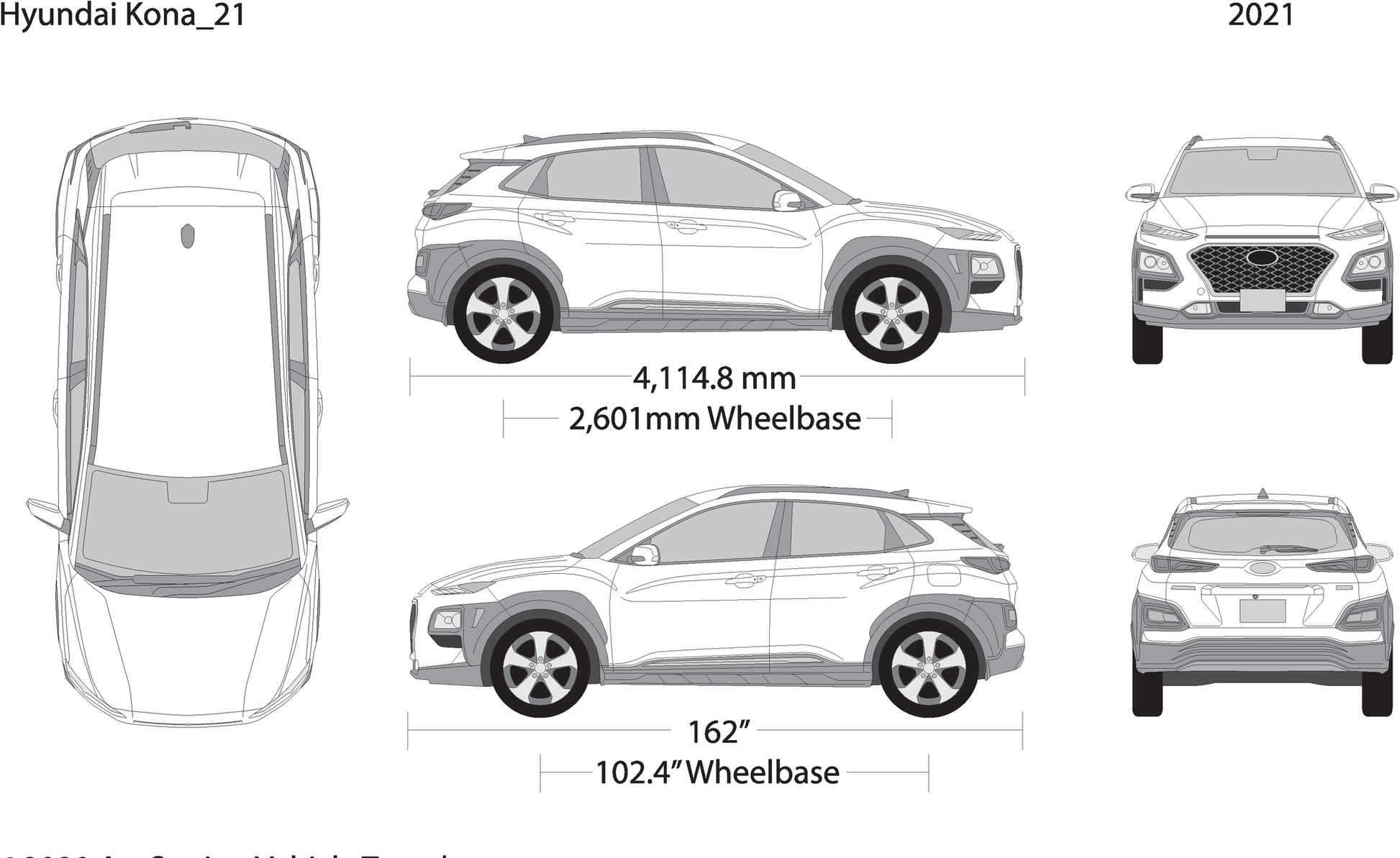 2021 Hyundai Kona V01 Vehicle Wrap Template