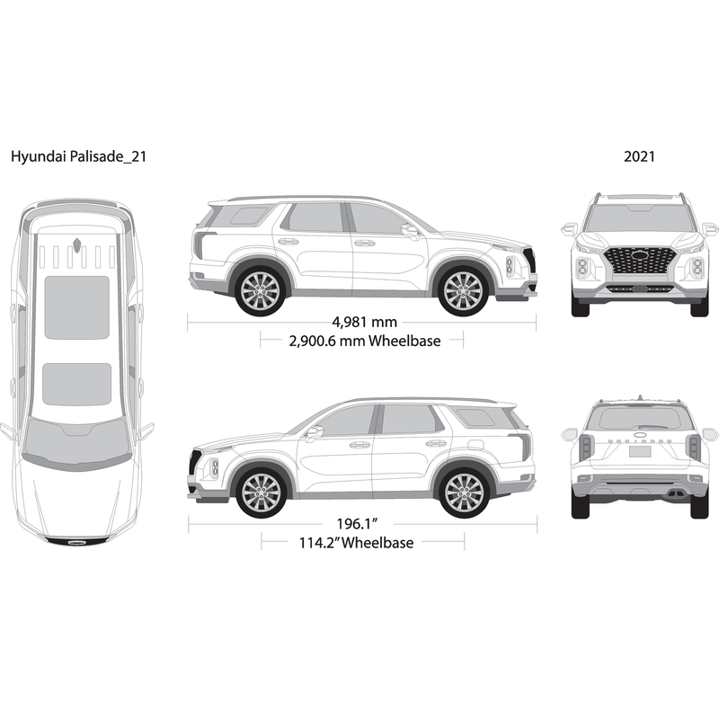 2021 Hyundai Palisade V21 Vehicle Wrap Template