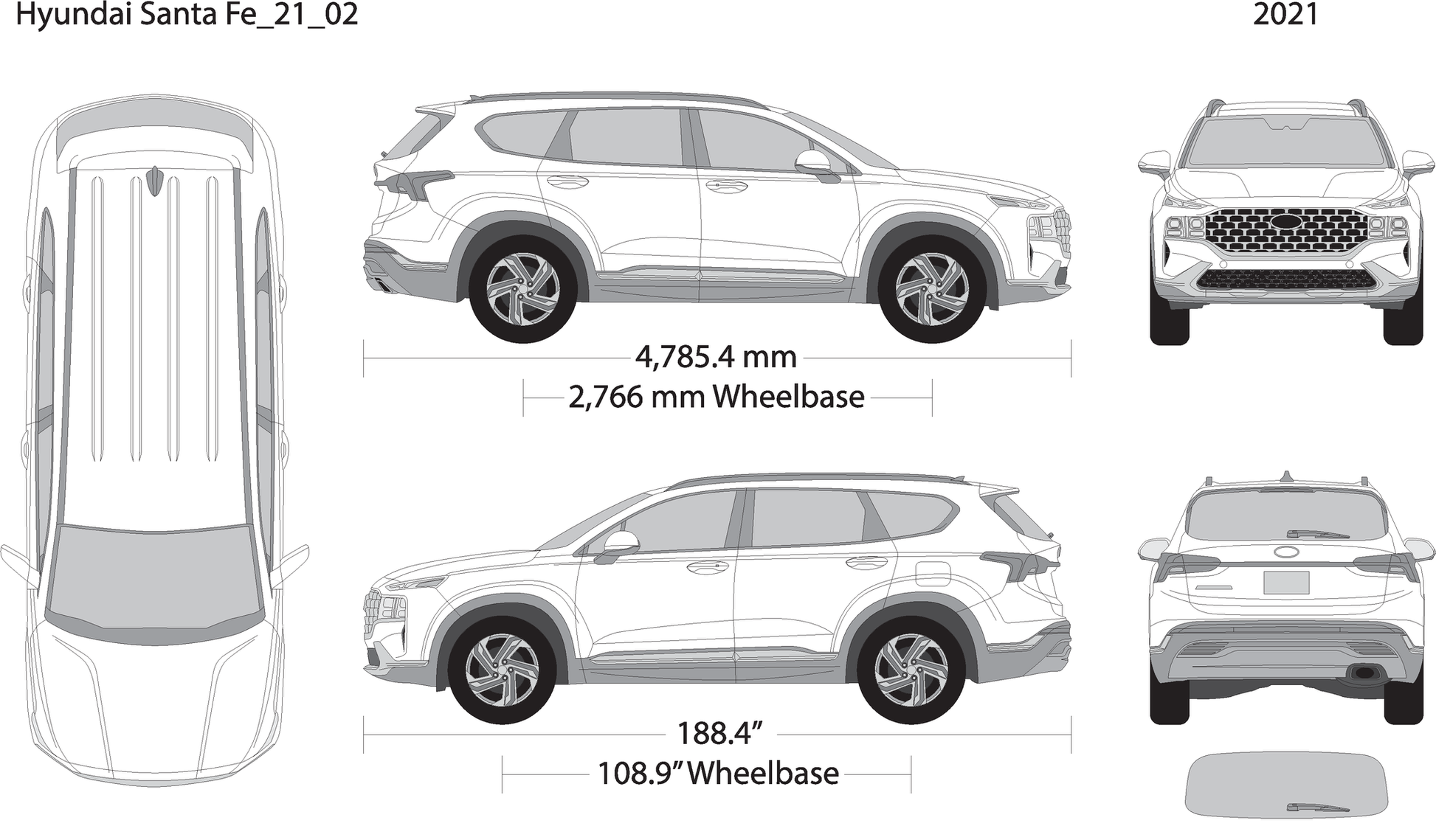 2021 Hyundai Santa Fe V02 Vehicle Wrap Template