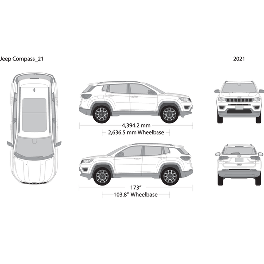 2021 Jeep Compass V21 Vehicle Wrap Template