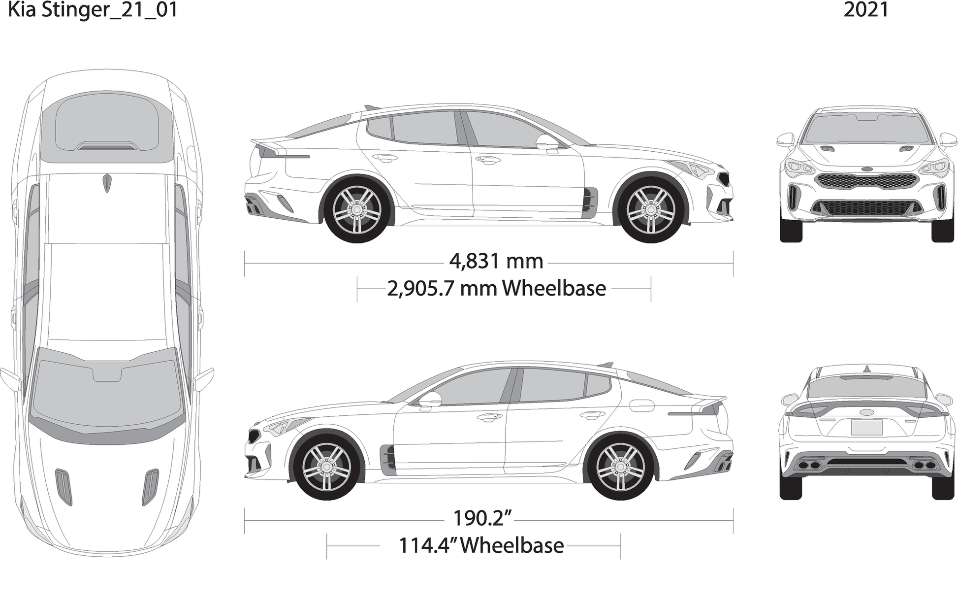2021 Kia Stinger V21 Vehicle Wrap Template