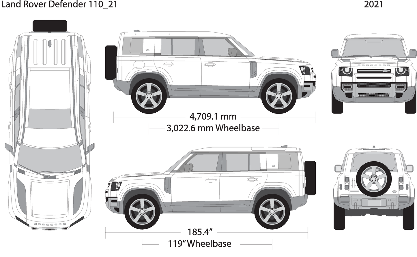 2021 Land Rover Defender Defender 110 V21 Vehicle Wrap Template
