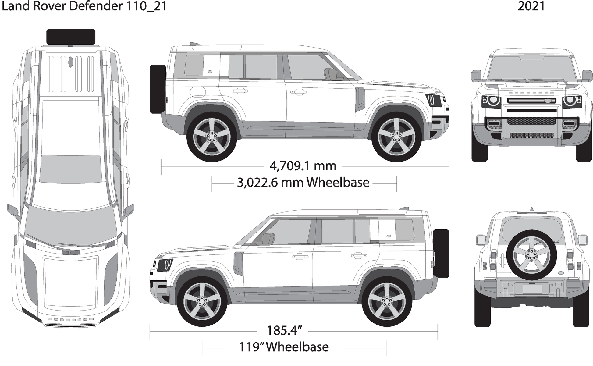 2021 Land Rover Defender Defender 110 V21 Vehicle Wrap Template