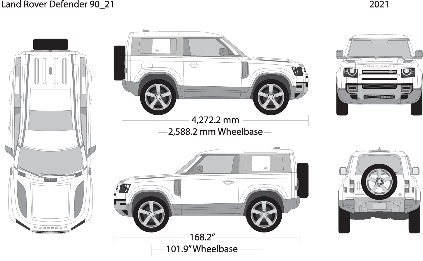 2021 Land Rover Defender Defender 90 V21 Vehicle Wrap Template