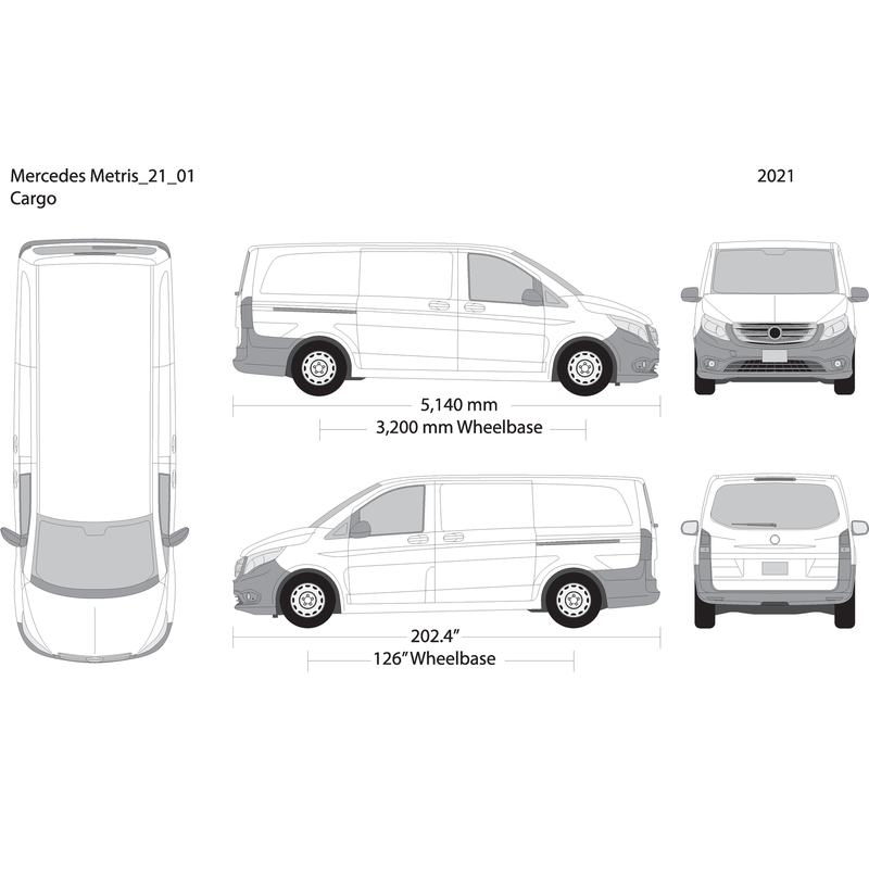 2021 Mercedes Metris V01 Vehicle Wrap Template