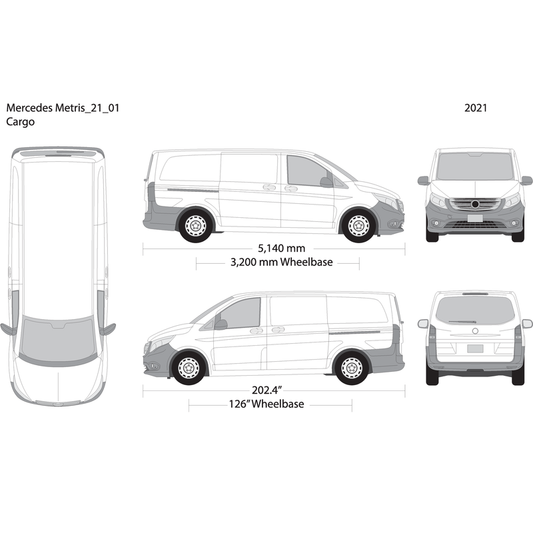 2021 Mercedes Metris V01 Vehicle Wrap Template